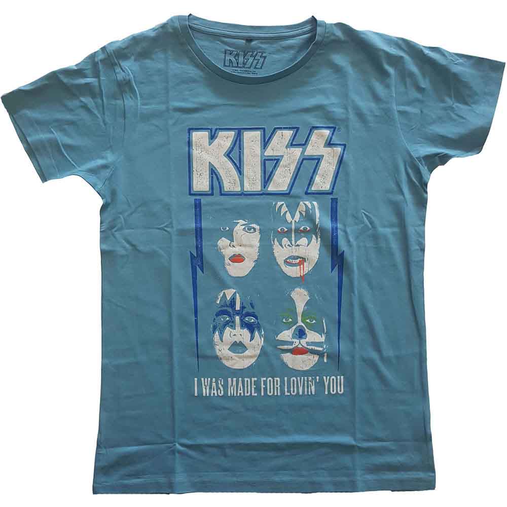 KISS Unisex T-Shirt Made For Lovin' You Blue (XS)