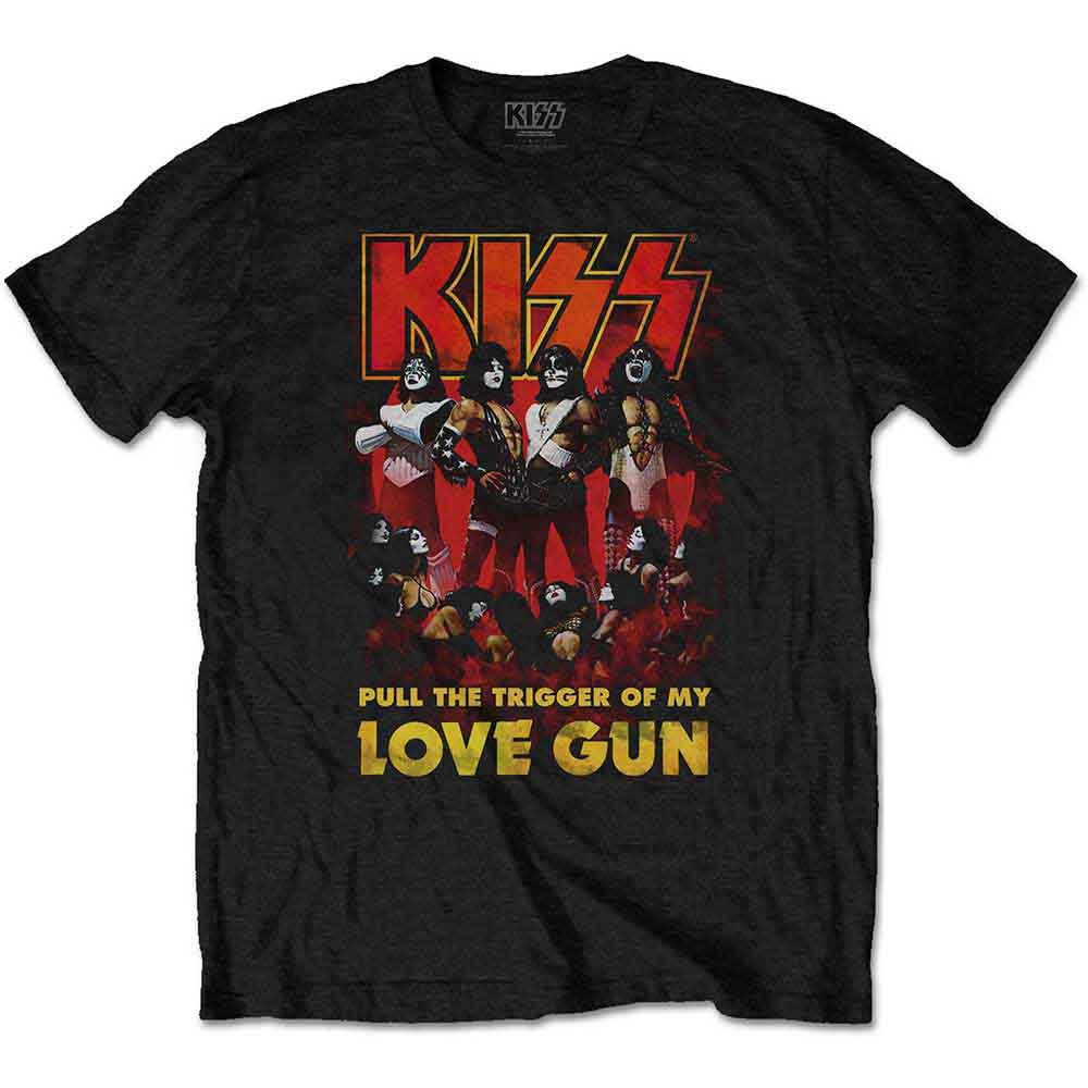 KISS Men's T-Shirt Love Gun Glow Black (M)