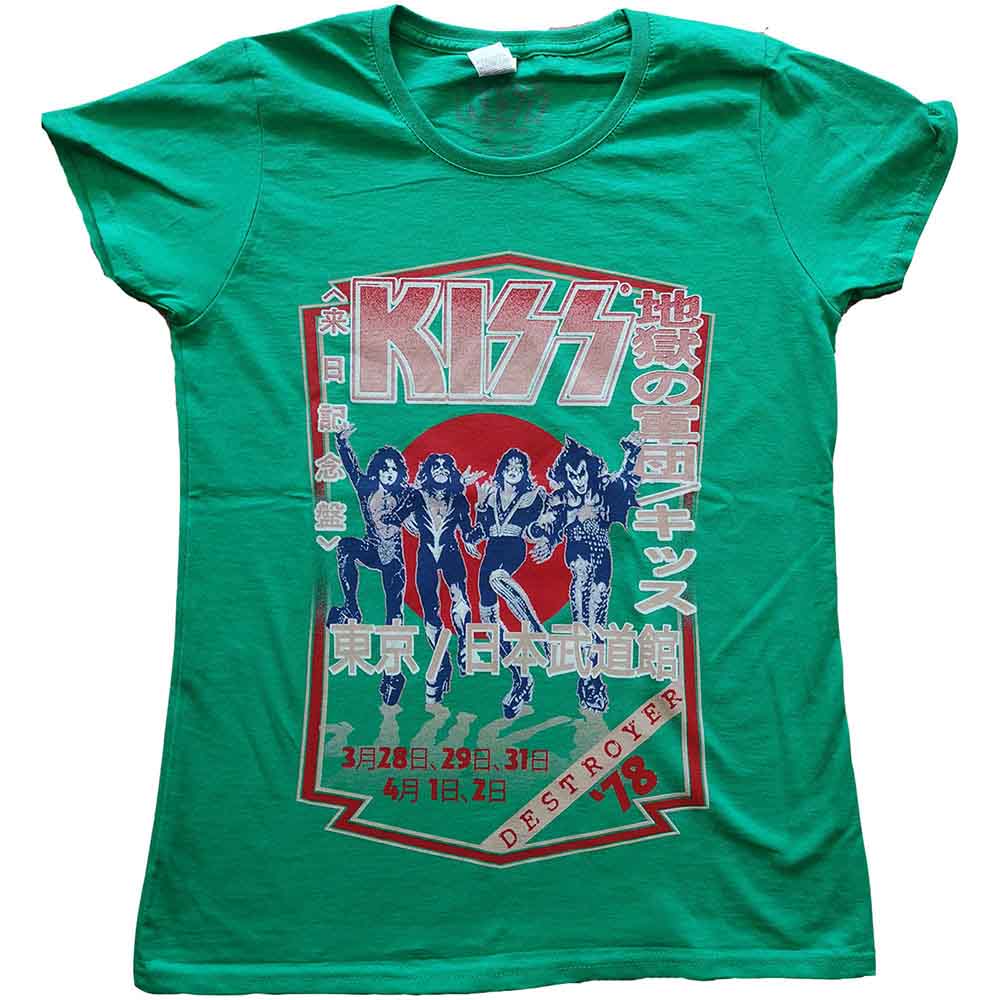 KISS Ladies T-Shirt Destroyer Tour '78 Green (M)