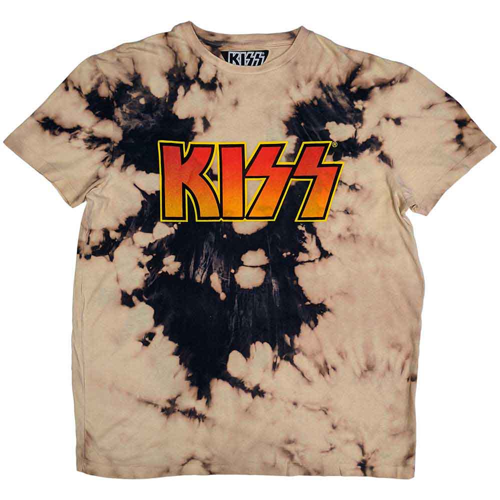KISS Unisex T-Shirt Classic Logo (Dip-Dye) Brown/Black (S)