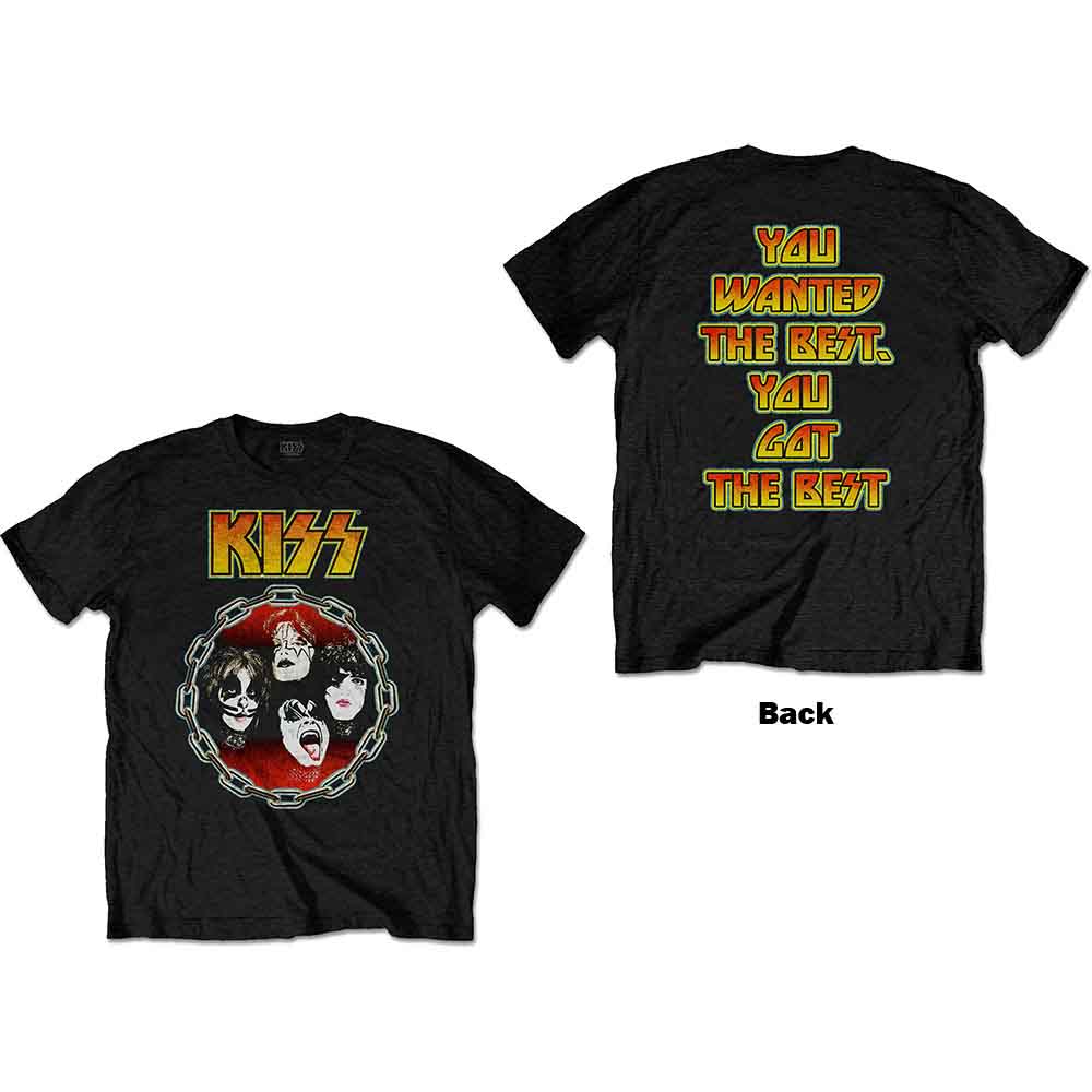 KISS Unisex T-Shirt You Wanted The Best (Back Print) Black (XL)