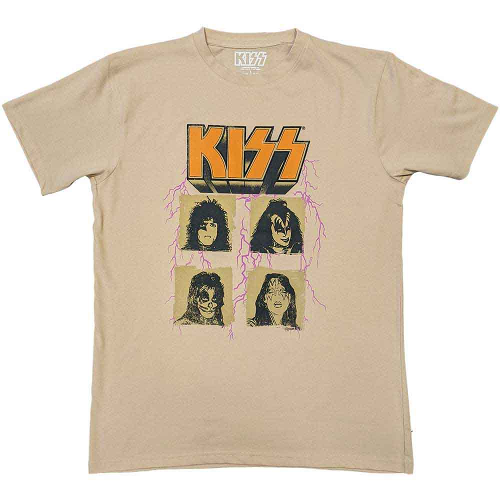 KISS Unisex T-Shirt Lightning Photo Sand (M)