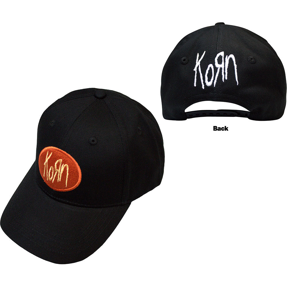 Korn Unisex Baseball Cap Oval Logo (Back Print)