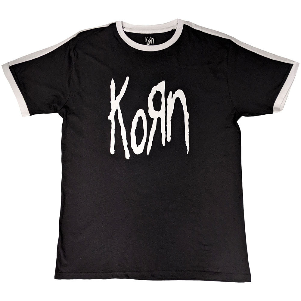 Korn Unisex Ringer T-Shirt Logo Black (S)