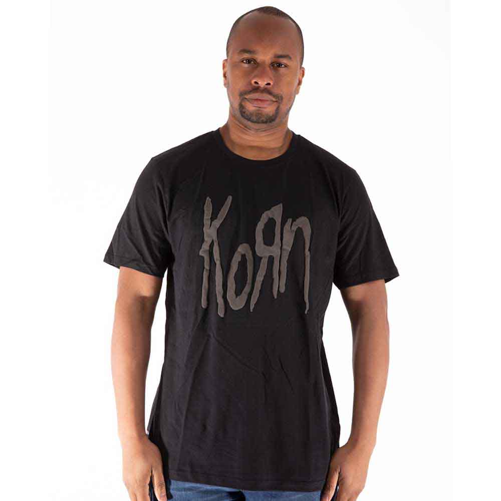 Korn Unisex T-Shirt Logo (Hi-Build) Black (S)