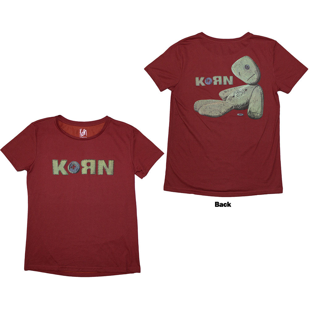 Korn Ladies T-Shirt Doll Issues (Back Print) Red (M)