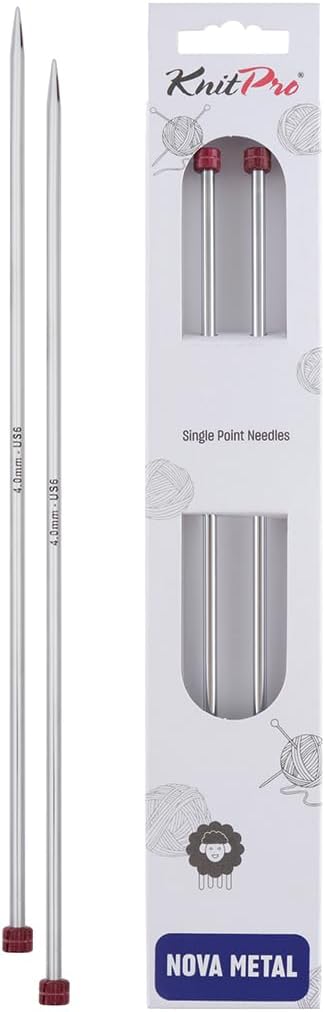 KnitPro Knitting Pins Single-Ended Nova Metal 35cm x 4.00mm (Pair)