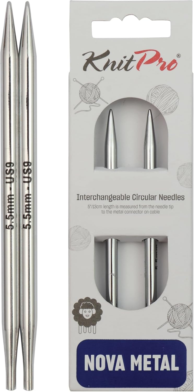 KnitPro Knitting Pins Circular Interchangeable Nova Metal 13cm x 5.50mm (Pair)