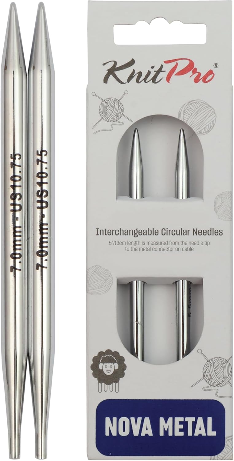 KnitPro Knitting Pins Circular Interchangeable Nova Metal 10cm x 7.00mm (Pair)