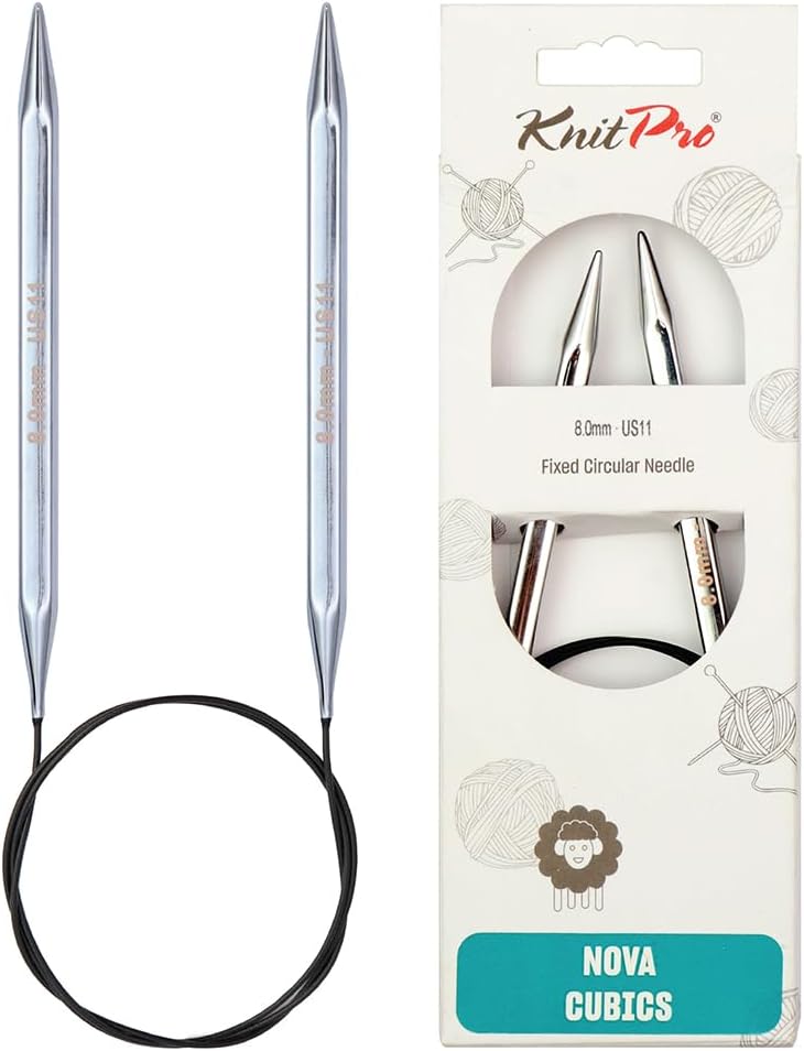 KnitPro Knitting Pins Circular Fixed Nova Cubics 100cm x 8.00mm