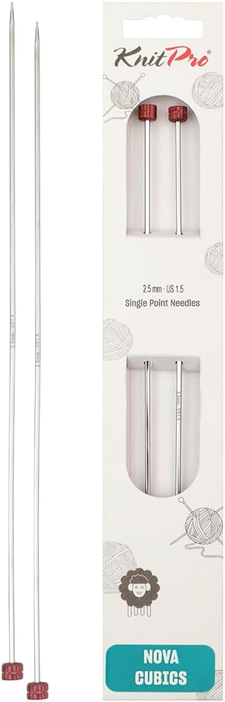 KnitPro Knitting Pins Single-Ended Nova Cubics 35cm x 2.50mm (Pair)