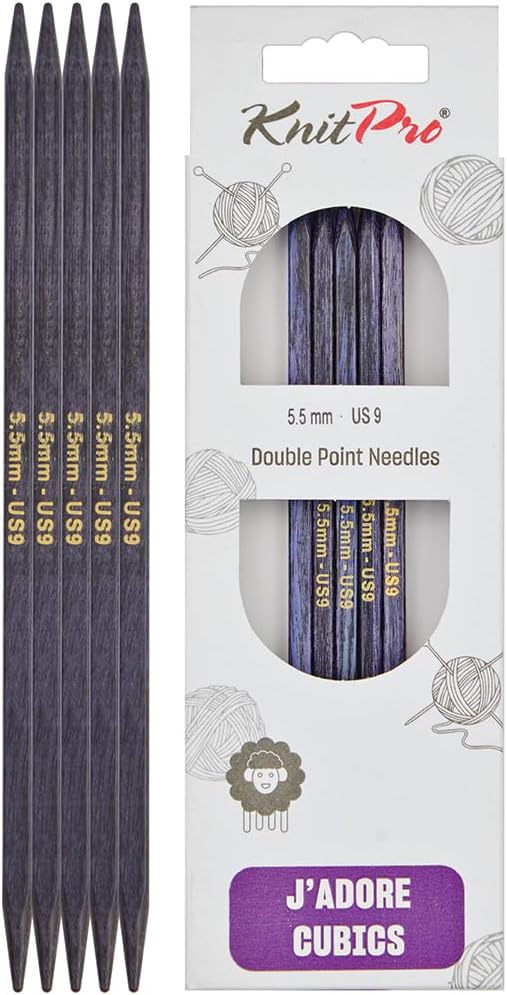 KnitPro Knitting Pins Double-Ended J'Adore Cubics 15cm x 5.50mm (5pc)