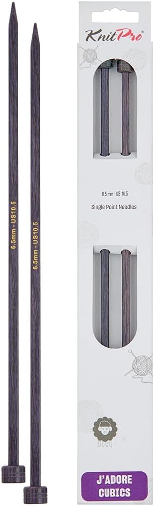 KnitPro Knitting Pins Single-Ended J'Adore Cubics 25cm x 6.50mm (Pair)