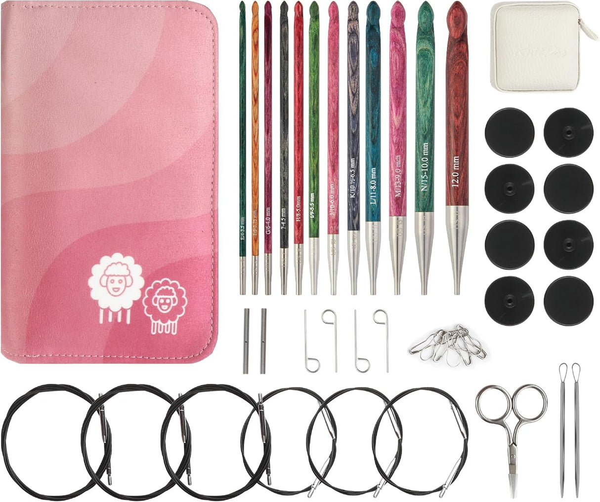 KnitPro Crochet Hook Dreamz Tunisian (Afghan) Grande Set (3.50-8.00mm)