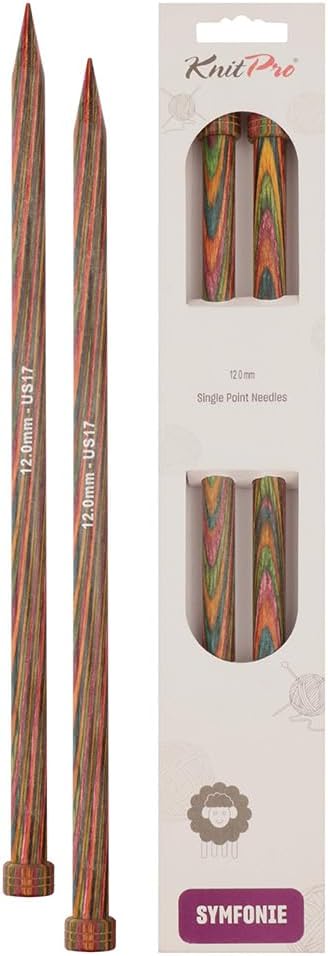 KnitPro Knitting Pins Single-Ended Symfonie 30cm x 12.00mm (Pair)