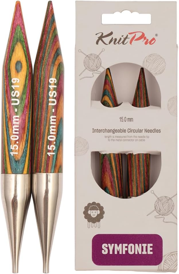 KnitPro Knitting Pins Circular Interchangeable Symfonie 13cm x 15.00mm (Pair)