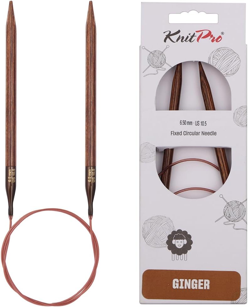 KnitPro Knitting Pins Circular Fixed Ginger 100cm x 6.50mm