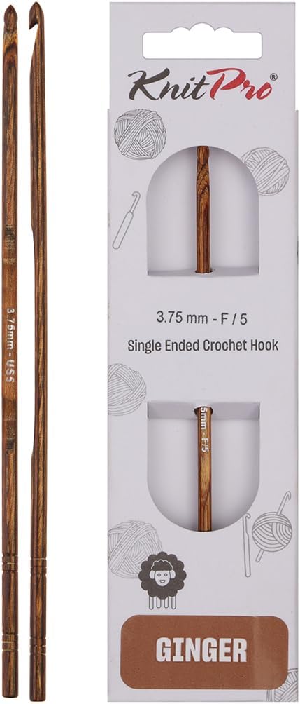 KnitPro Crochet Hook Ginger 15cm x 3.75mm F/5 (Single Ended)