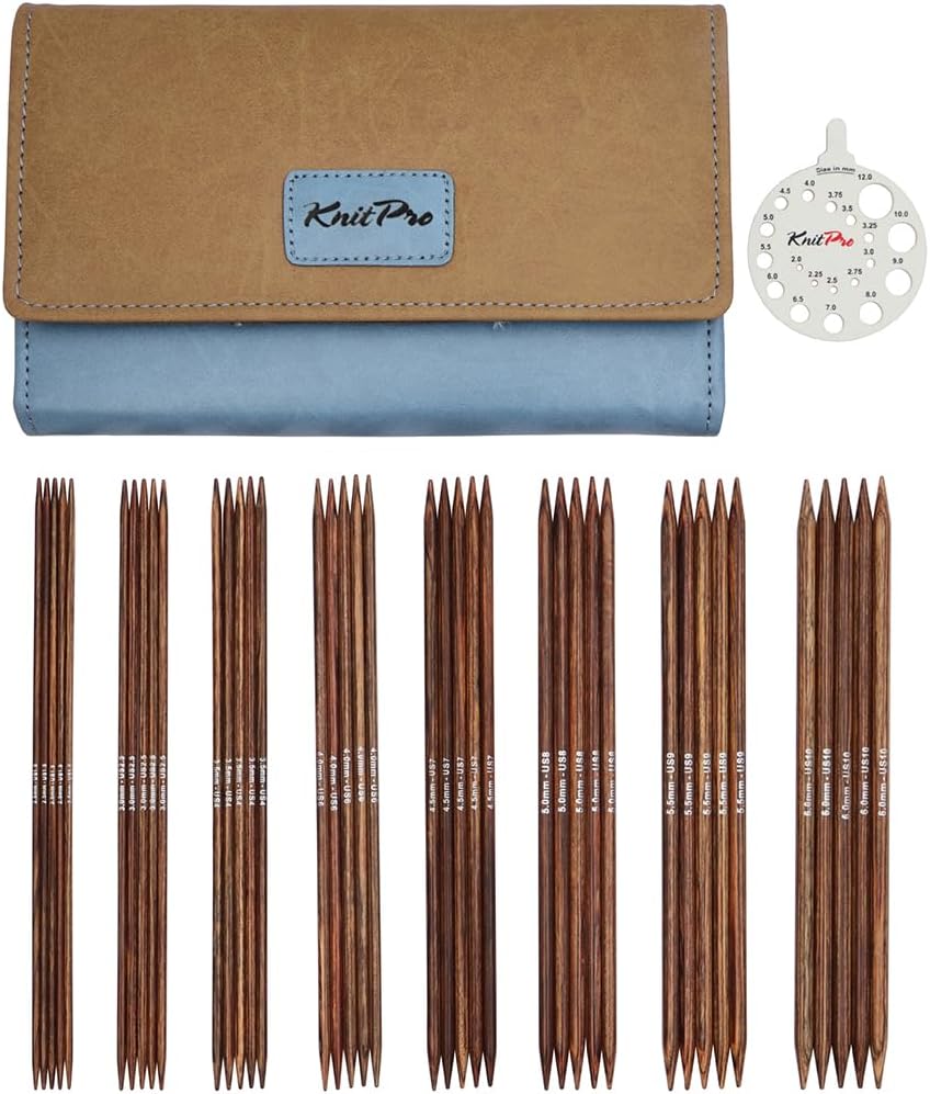 KnitPro Knitting Pins Double-Ended Ginger 20cm Midi Set