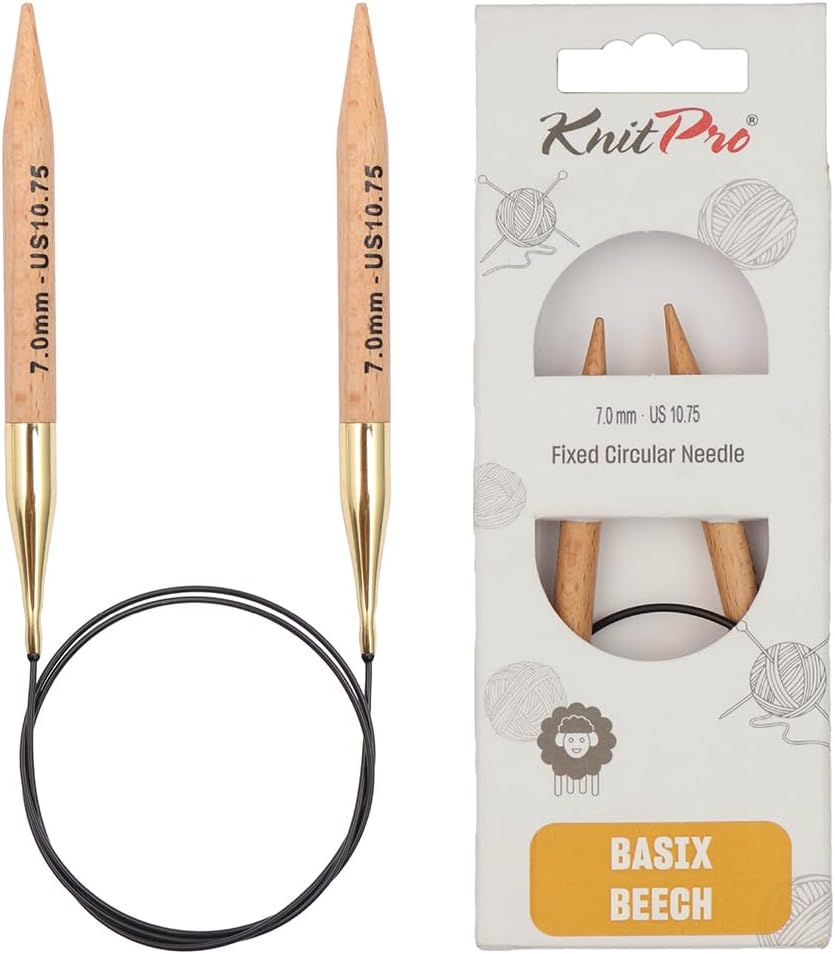 KnitPro Basix Beech Knitting Pins Circular Fixed 150cm x 7.00mm