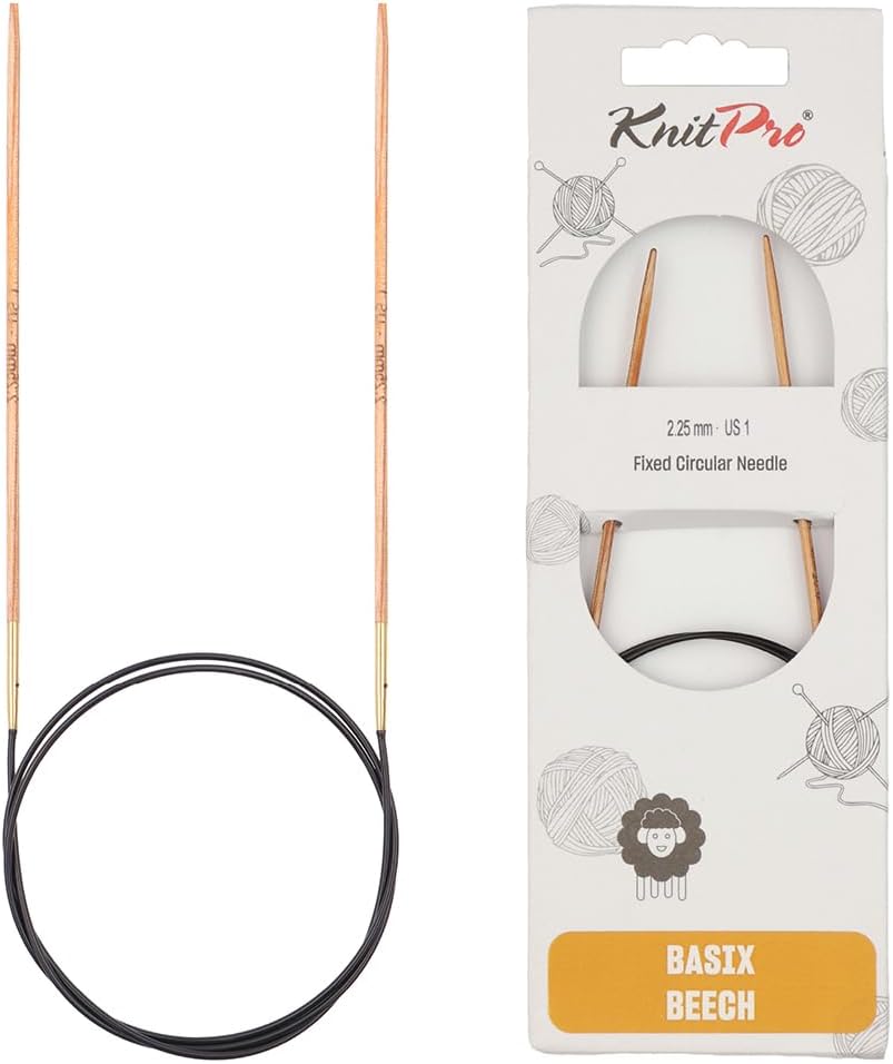 KnitPro Basix Beech Knitting Pins Circular Fixed 150cm x 2.25mm