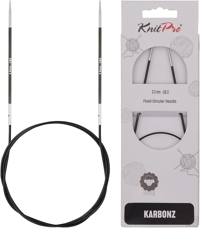 KnitPro Knitting Pins Circular Fixed Karbonz 80cm x 2.00mm