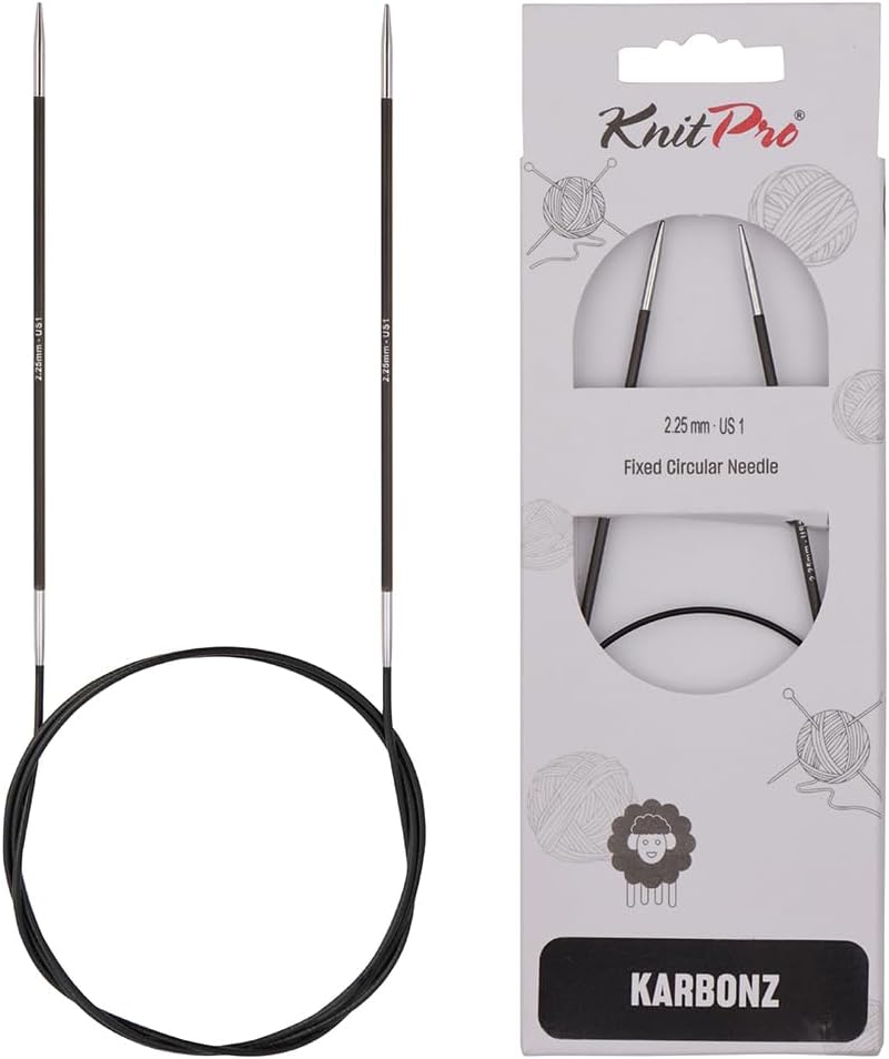 KnitPro Knitting Pins Circular Fixed Karbonz 100cm x 2.25mm
