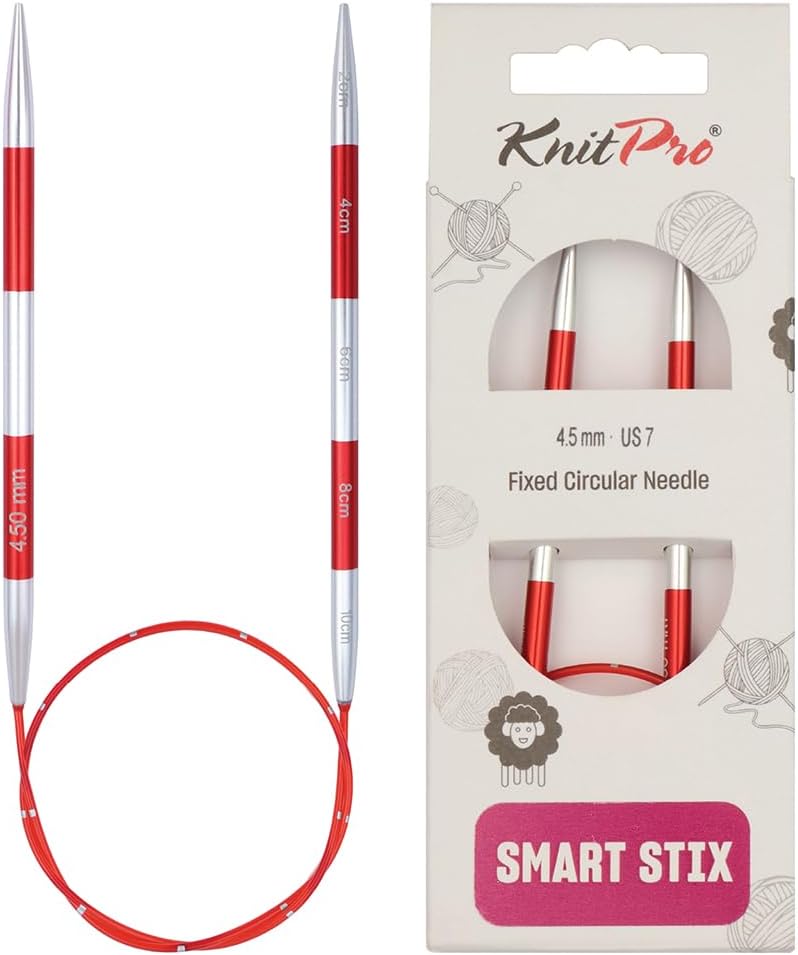 KnitPro Knitting Pins Circular Fixed Smart Stix Red 40cm x 4.50mm