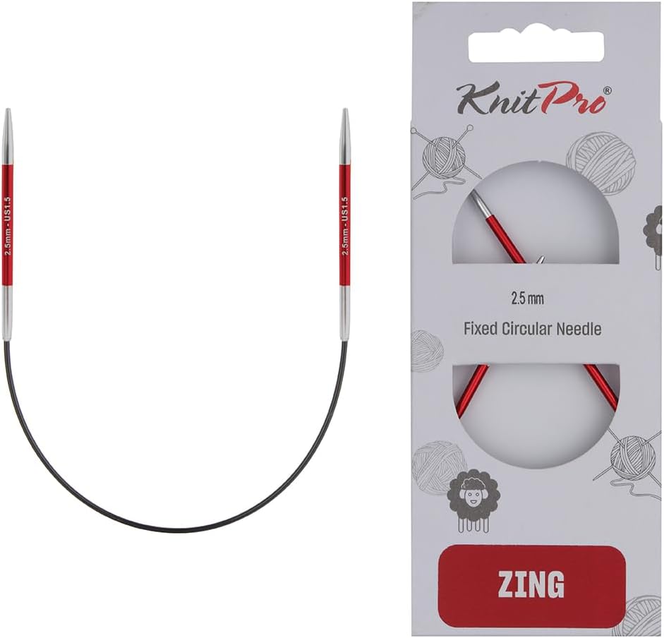 KnitPro Knitting Pins Circular Fixed Zing 25cm x 2.50mm