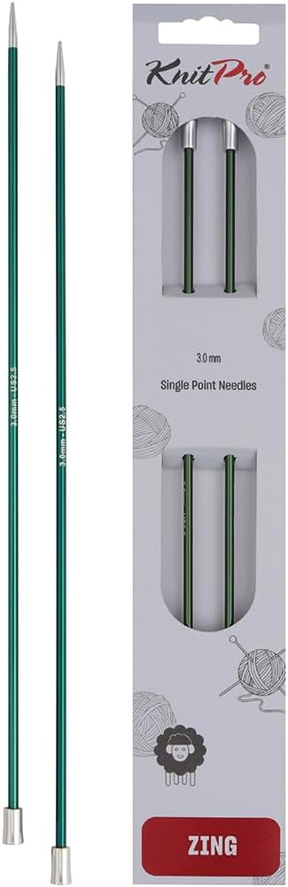 KnitPro Knitting Pins Single-Ended Zing 40cm x 3.00mm (Pair)