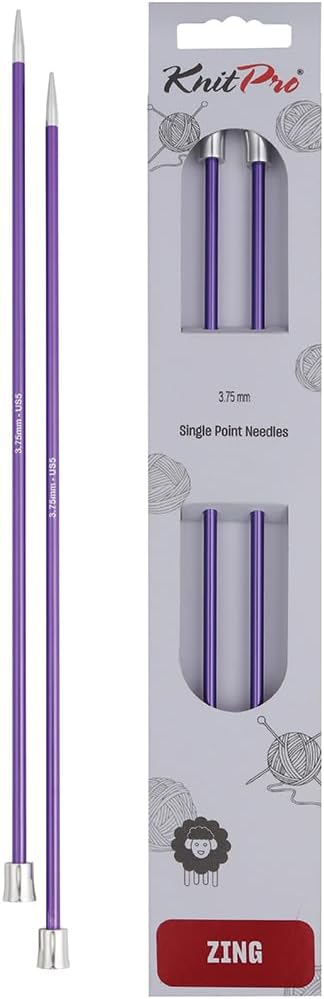KnitPro Knitting Pins Single-Ended Zing 40cm x 3.75mm (Pair)