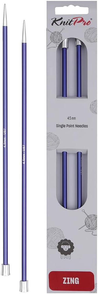 KnitPro Knitting Pins Single-Ended Zing 40cm x 4.50mm (Pair)