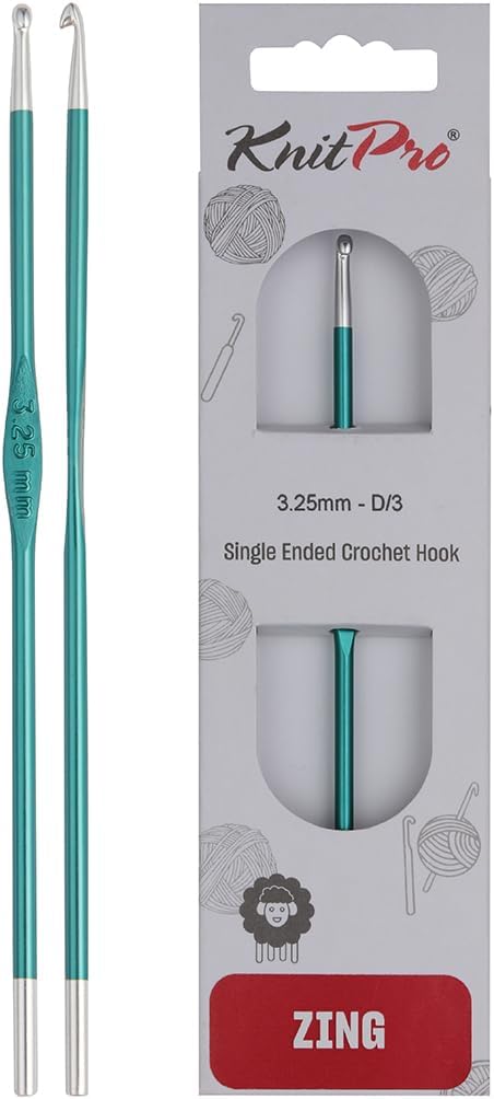 KnitPro Crochet Hook Zing 15cm x 3.25mm D/3 (Single Ended)