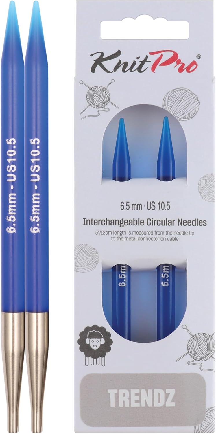 KnitPro Knitting Pins Circular Interchangeable Trendz 13cm x 6.50mm (Pair)