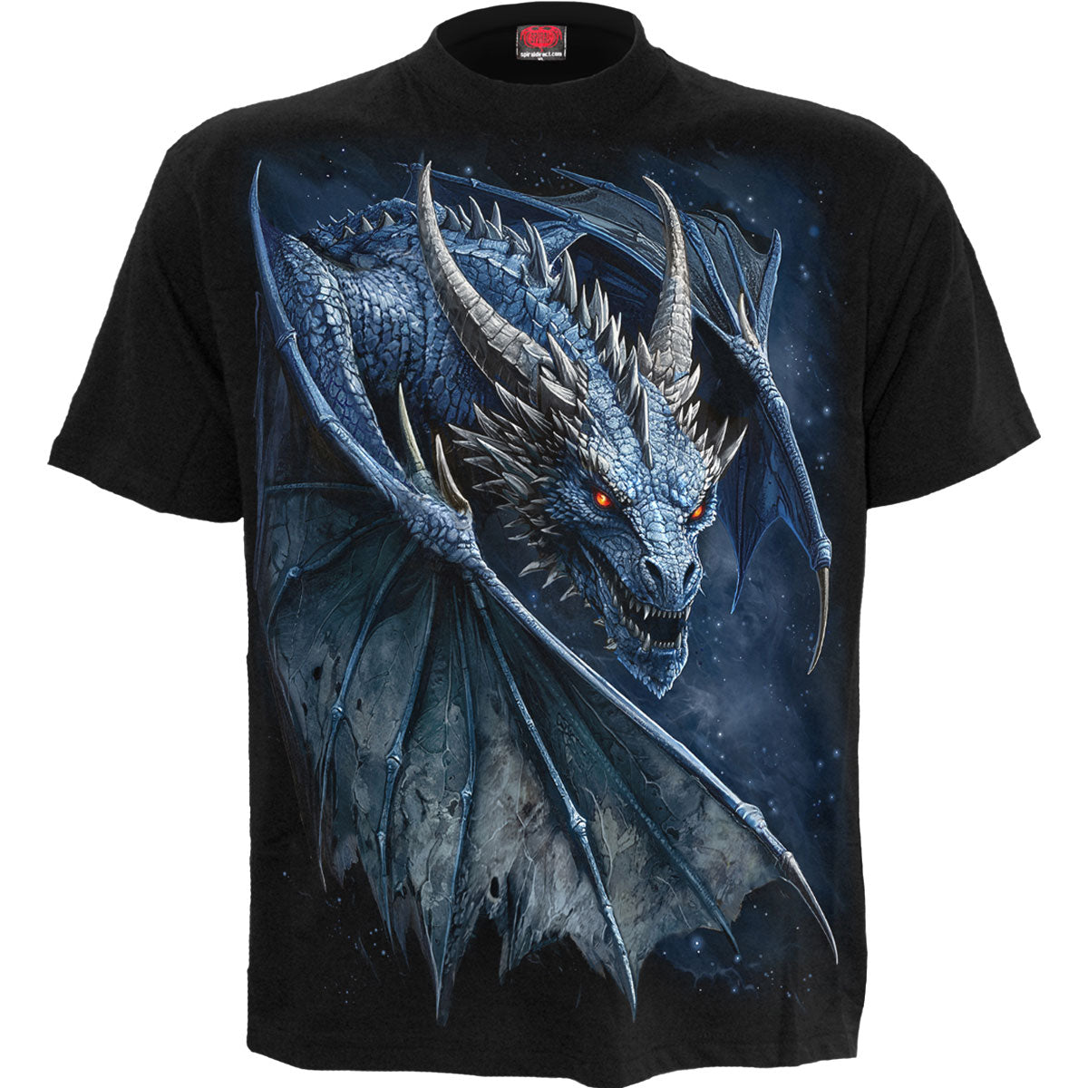 Spiral Unisex T-Shirt Storm Dragon (Back Print) Black (L)