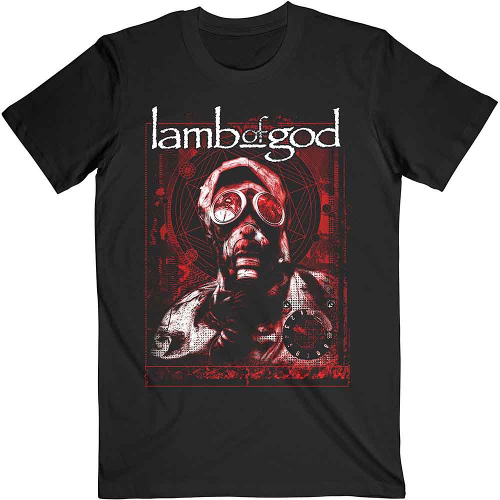 Lamb Of God Unisex T-Shirt Gas Masks Waves Black (M)