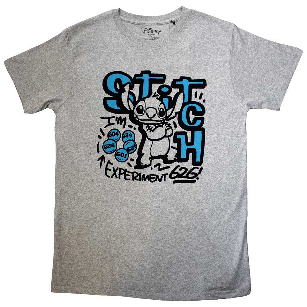 Disney Unisex T-Shirt Lilo & Stitch - Stitch Experiment Grey (M)