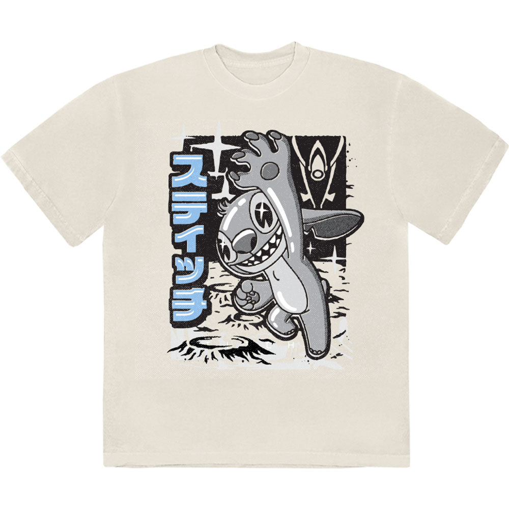 Disney Unisex T-Shirt Lilo & Stitch Jump Black & White Natural (XL)