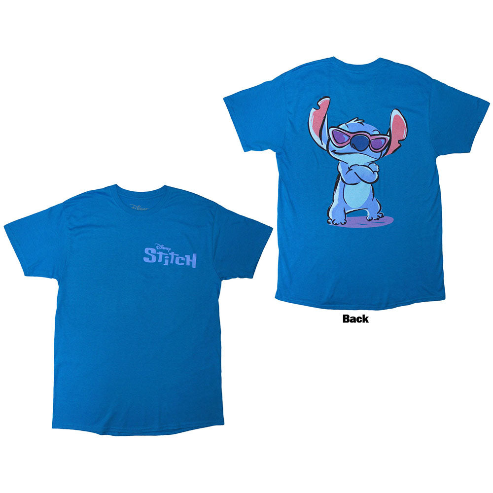 Disney Unisex T-Shirt Lilo & Stitch Logo (Back Print) Blue (L)