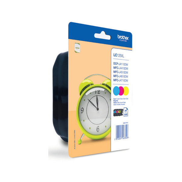 Brother LC125XL Cyan/Magenta/Yellow High Capacity Ink Cartridge Multipack