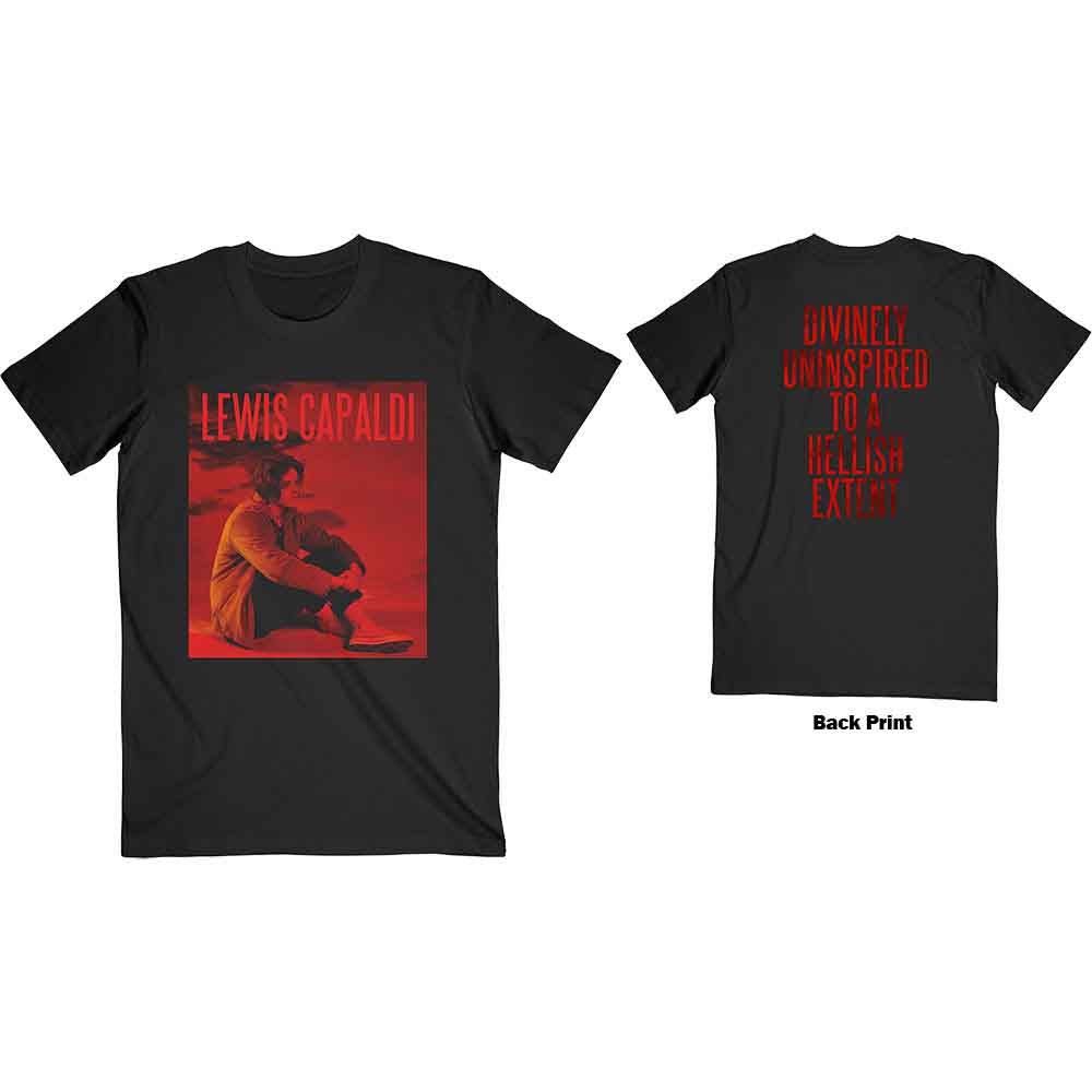 Lewis Capaldi Unisex T-Shirt Divinely Uninspired (Back Print) Black (L)