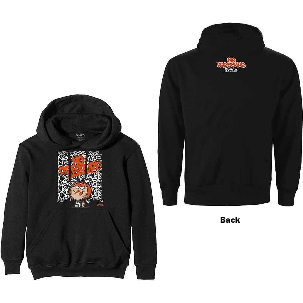 Logic Unisex Pullover Hoodie Gauge (Back Print) Black (M)