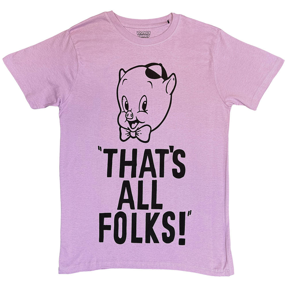 Looney Tunes Unisex T-Shirt That's All Folks Purple (M)