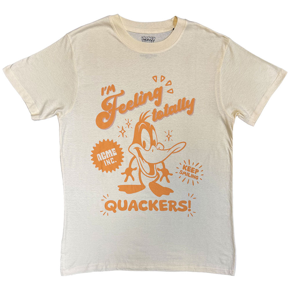 Looney Tunes Unisex T-Shirt Feeling Totally Quackers Natural (M)