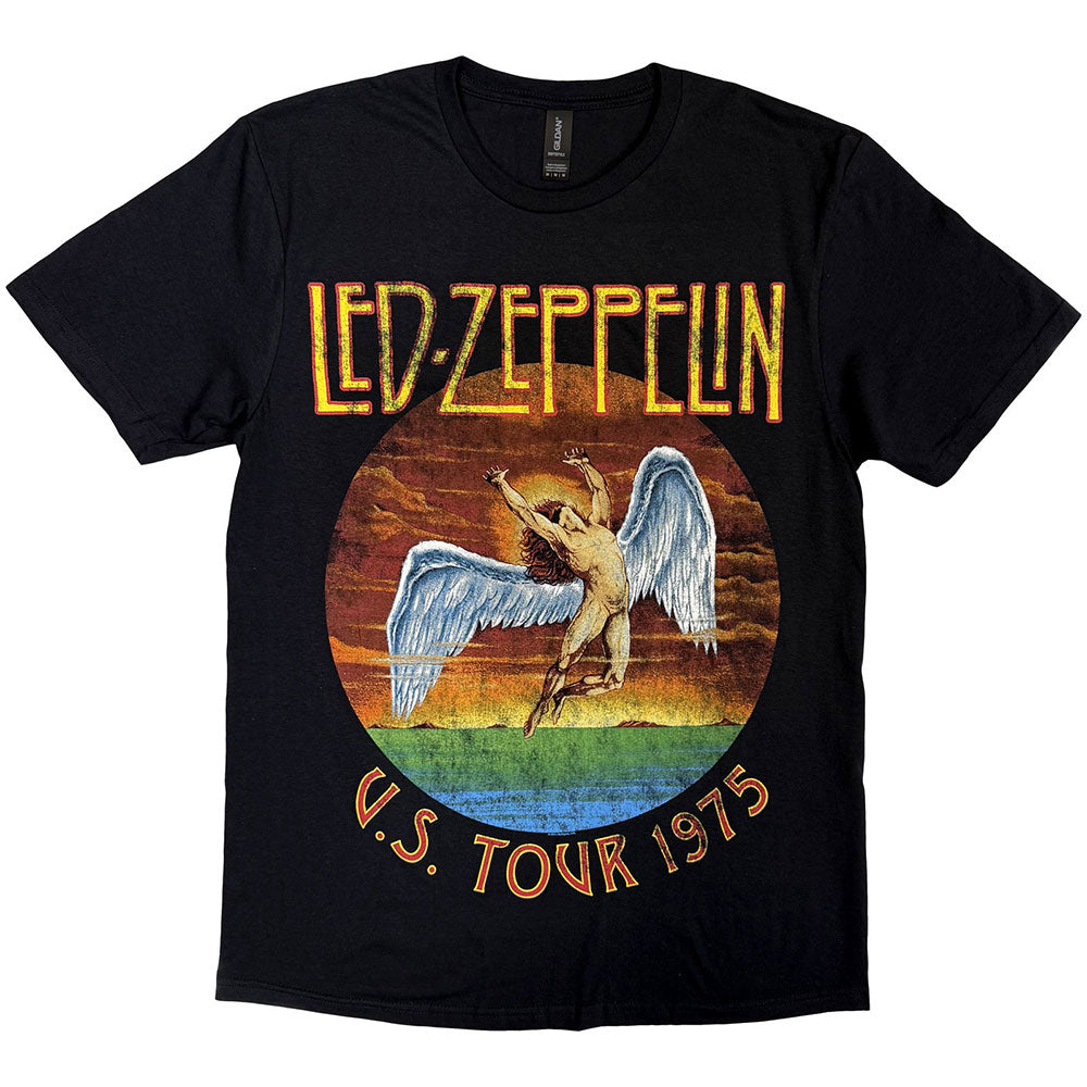 Led Zeppelin Unisex T-Shirt USA Tour '75 Black (XL)