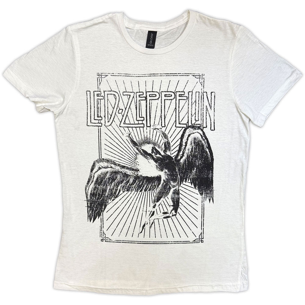 Led Zeppelin Ladies T-Shirt Icarus Burst White (XXL)