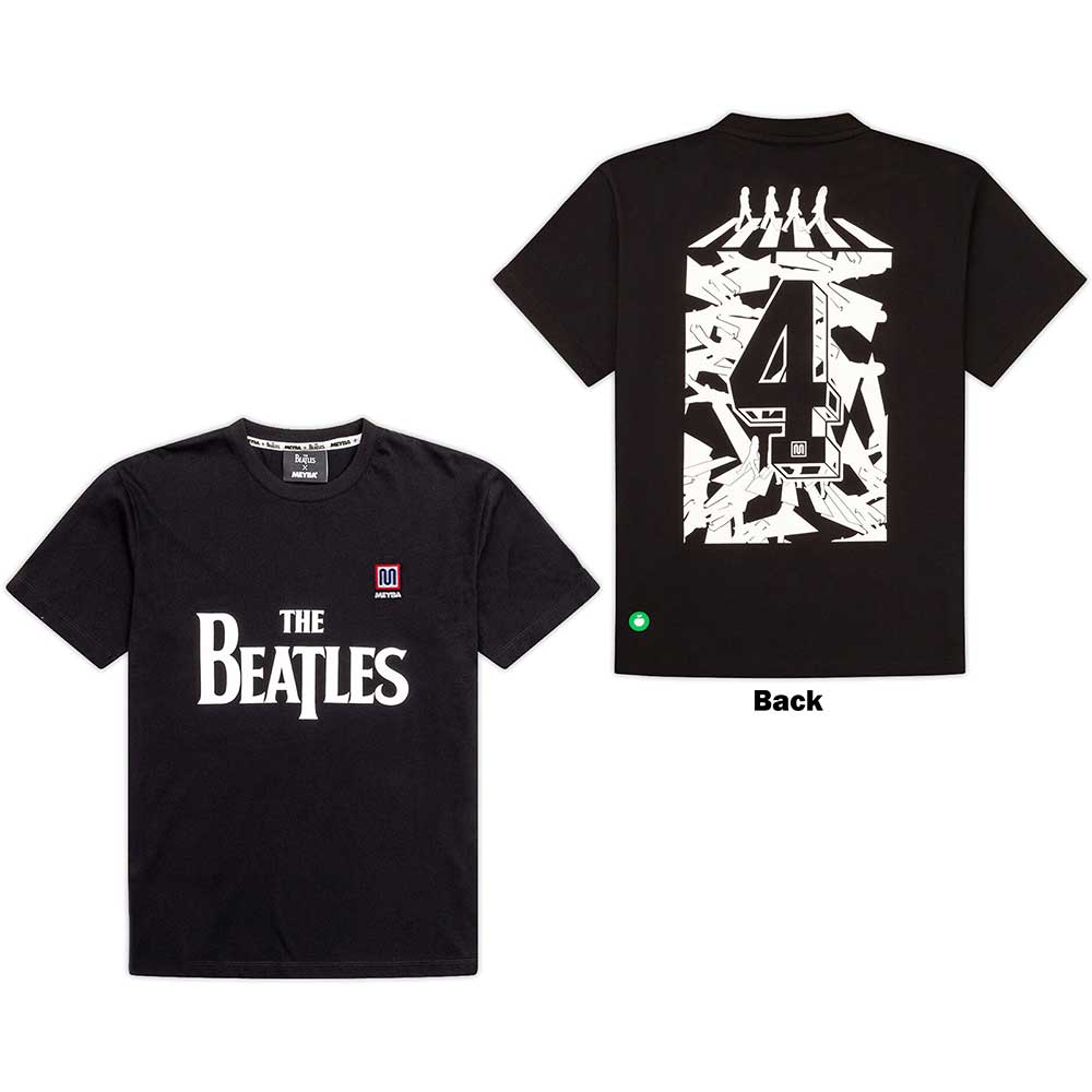 The Beatles Unisex T-Shirt Meyba Training Top (Back Print) Black (L)