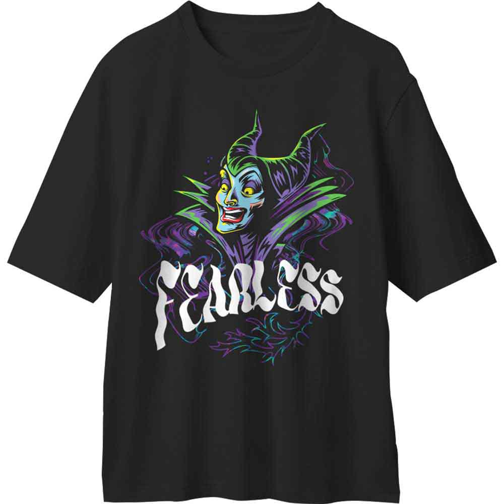 Disney Unisex T-Shirt Sleeping Beauty Fearless Maleficent Black (M)