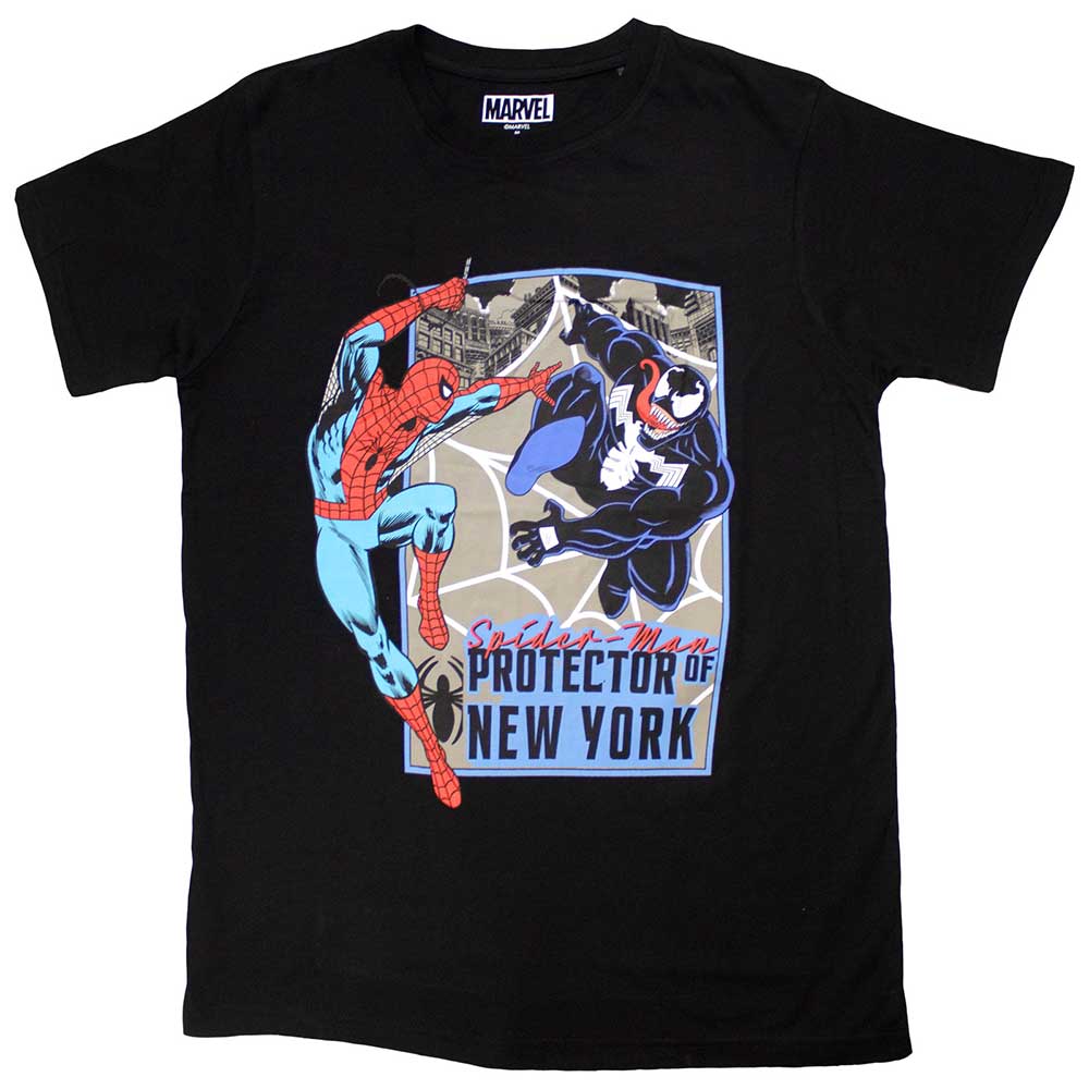 Marvel Comics Unisex T-Shirt Protector Of New York Black (XL)