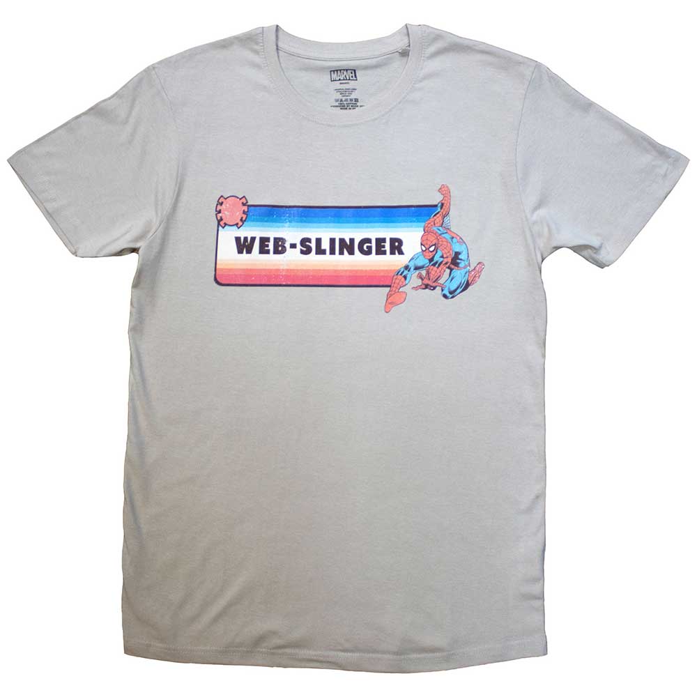 Marvel Comics Unisex T-Shirt Spider-Man Web-Slinger Sand (S)